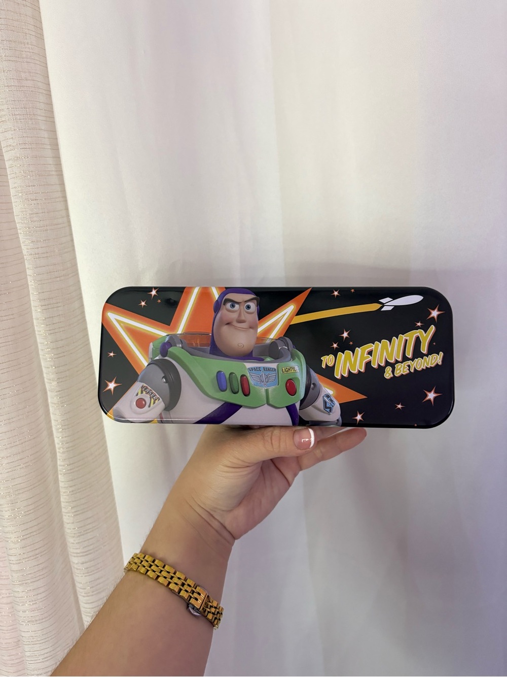Disney Buzz Lightyear Black and Green Metal Pencil Case